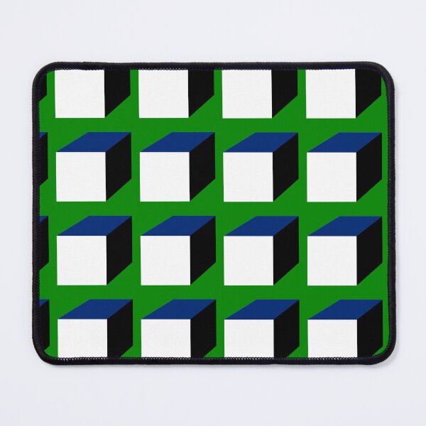 Item preview, Green | Black | White | Navy | Geometric Squares Print Pattern designed and sold by Aryeh Studio.