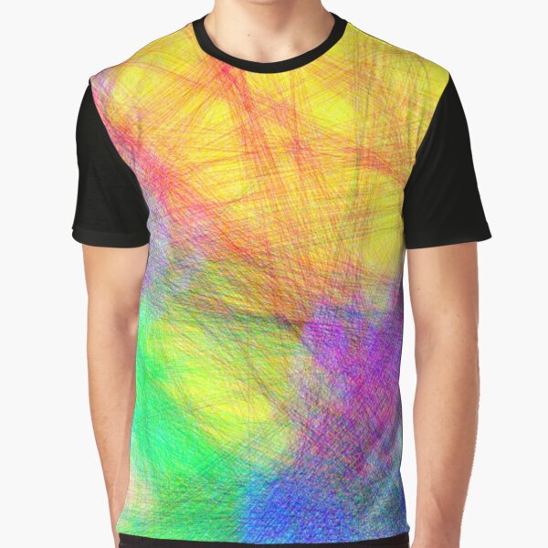 Abstract Expressionist (Sketch, Rainbow) Graphic T-Shirt