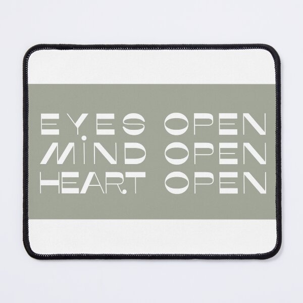 Item preview, Eyes Open, Mind Open, Heart Open - olive green designed and sold by Aryeh Studio.