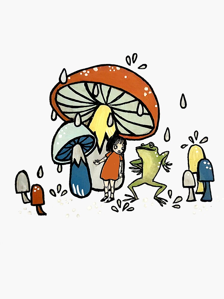 "Rain Dance" Sticker by WormTrousers Redbubble