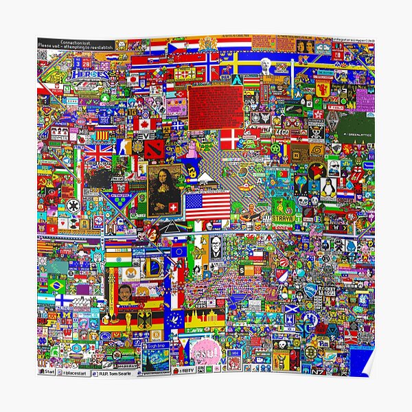 "/r/place final" Poster for Sale by Jelbrezzul Redbubble