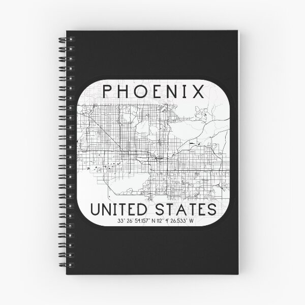 Item preview, PHOENIX ARIZONA MAP MONOCHROME WHITE designed and sold by lukas69graphic.