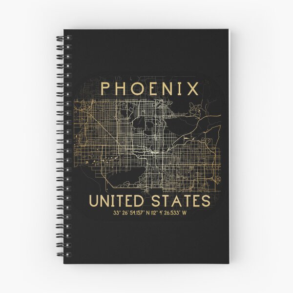 Item preview, PHOENIX ARIZONA MAP MONOCHROME GOLD designed and sold by lukas69graphic.