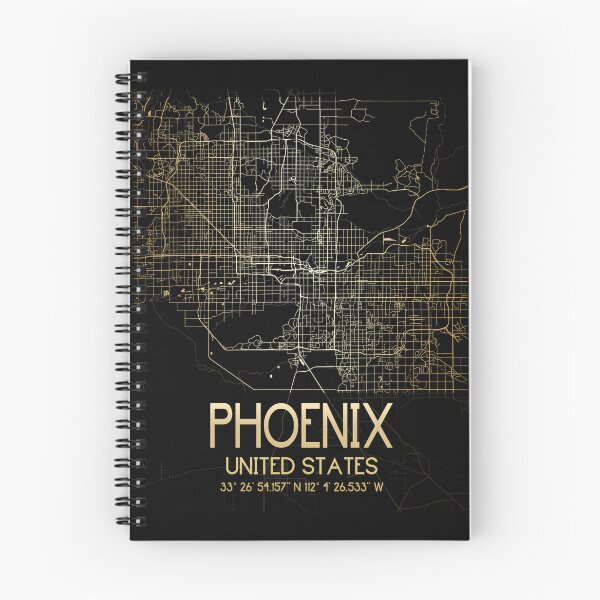Item preview, PHOENIX ARIZONA MAP MONOCHROME GOLD designed and sold by lukas69graphic.