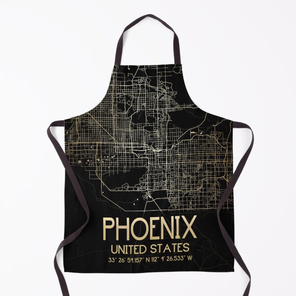 Item preview, PHOENIX ARIZONA MAP MONOCHROME GOLD designed and sold by lukas69graphic.