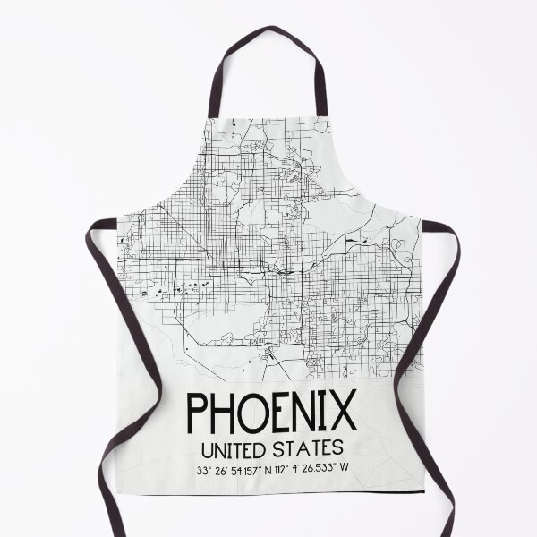Item preview, PHOENIX ARIZONA MAP MONOCHROME WHITE designed and sold by lukas69graphic.