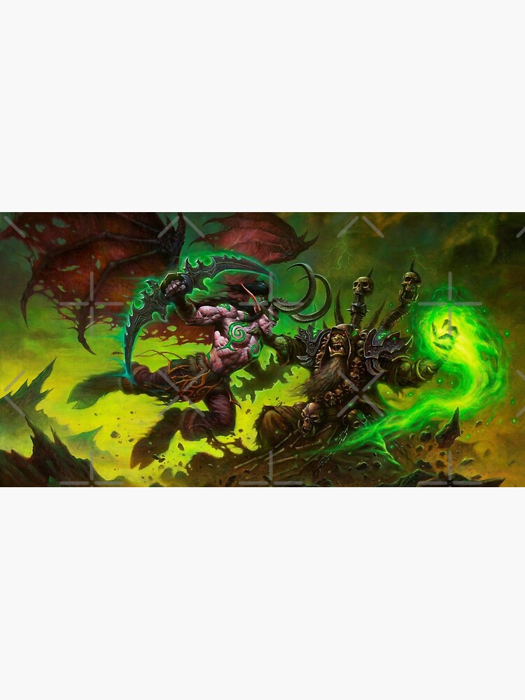 Illidan Stormrage Battles Guldan Mouse Pad for Sale by