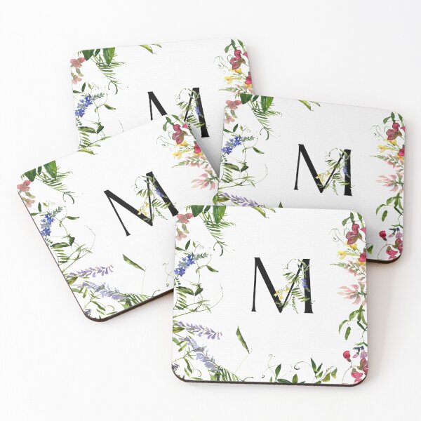 Item preview, Letter M Summer Flowers designed and sold by WildAliceArt.