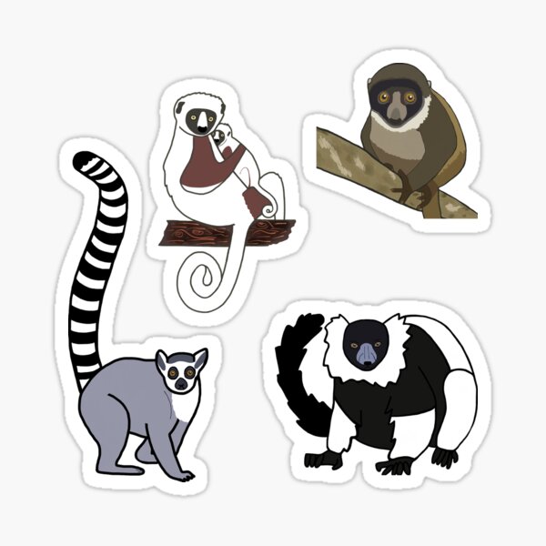 Lemurs - Mini Sticker Pack TWO Sticker