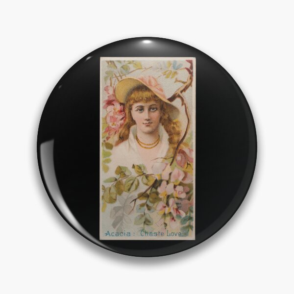 Item preview, Acacia: Chaste Love, 1892 | Language of Flowers Trading Card N75 designed and sold by CurrantJam.