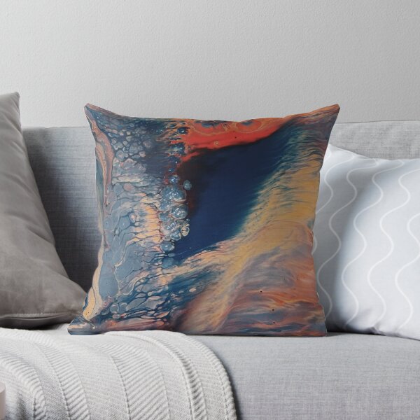 Close-Up Photo Of Abstract - colorful marble Throw Pillow