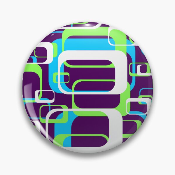 Item preview, Neon Green and Light Blue 60s Inspired Retro Shapes designed and sold by TotallyRetroArt.