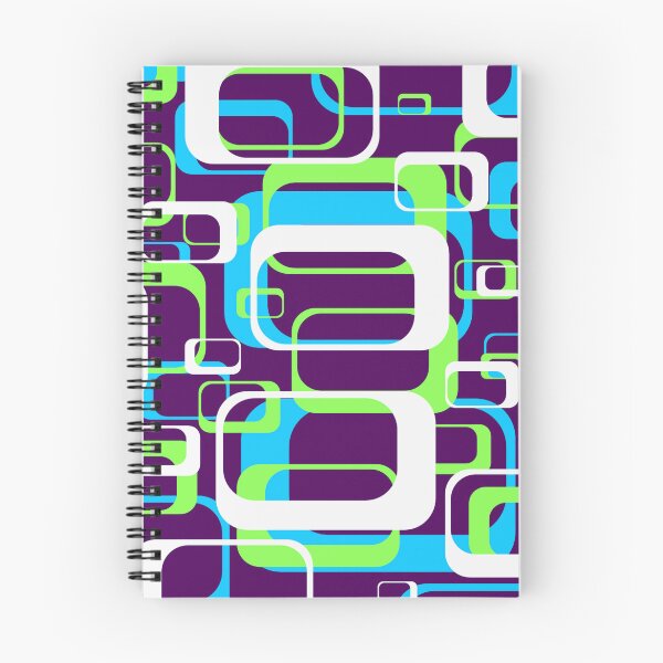 Item preview, Neon Green and Light Blue 60s Inspired Retro Shapes designed and sold by TotallyRetroArt.