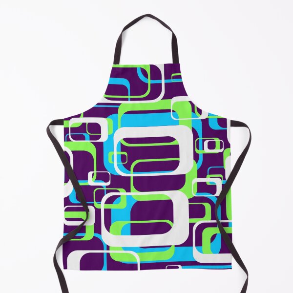 Item preview, Neon Green and Light Blue 60s Inspired Retro Shapes designed and sold by TotallyRetroArt.