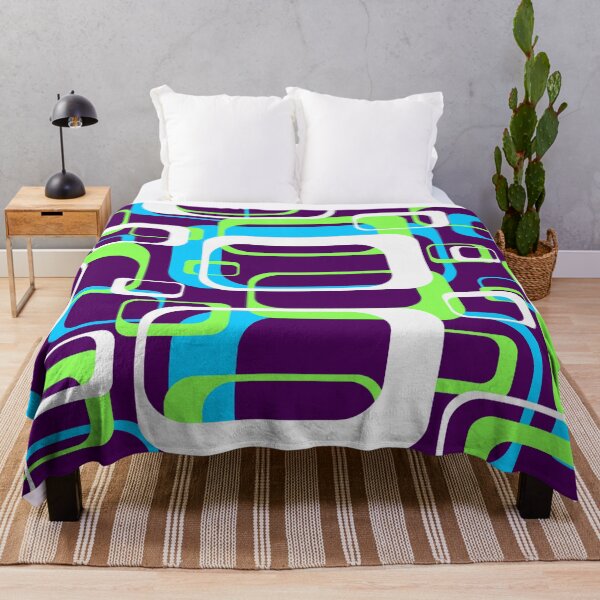 Item preview, Neon Green and Light Blue 60s Inspired Retro Shapes designed and sold by TotallyRetroArt.