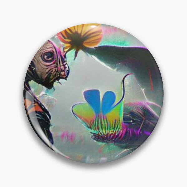 Item preview, Alien with flowers psychedelic colors designed and sold by Zevy-Darling.