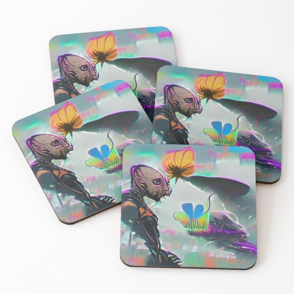 Item preview, Alien with flowers psychedelic colors designed and sold by Zevy-Darling.