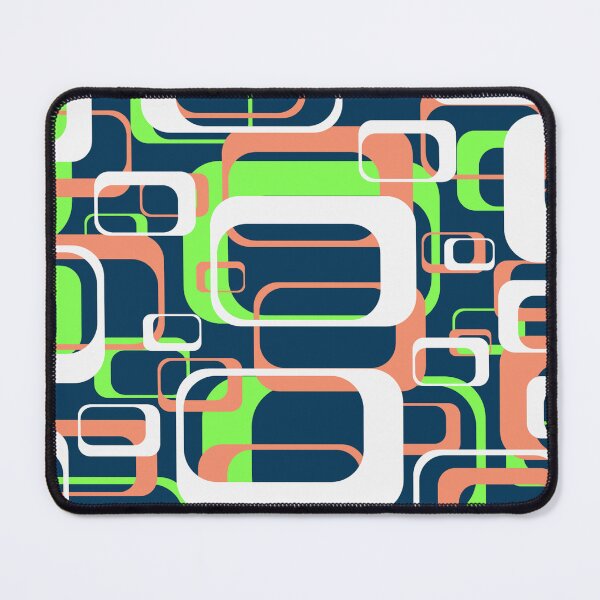 Item preview, Neon Green and Salmon 60s Inspired Retro Shapes designed and sold by TotallyRetroArt.