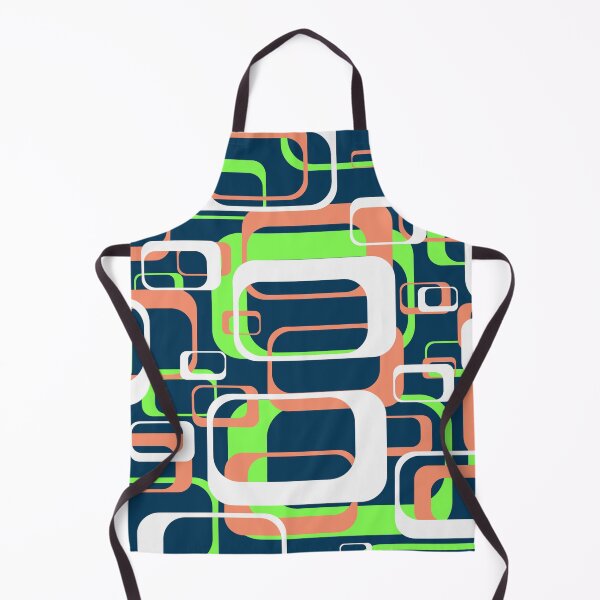 Item preview, Neon Green and Salmon 60s Inspired Retro Shapes designed and sold by TotallyRetroArt.
