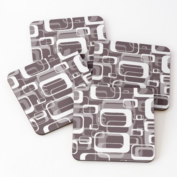 Item preview, Monochrome Brown 60s Inspired Retro Shapes designed and sold by TotallyRetroArt.