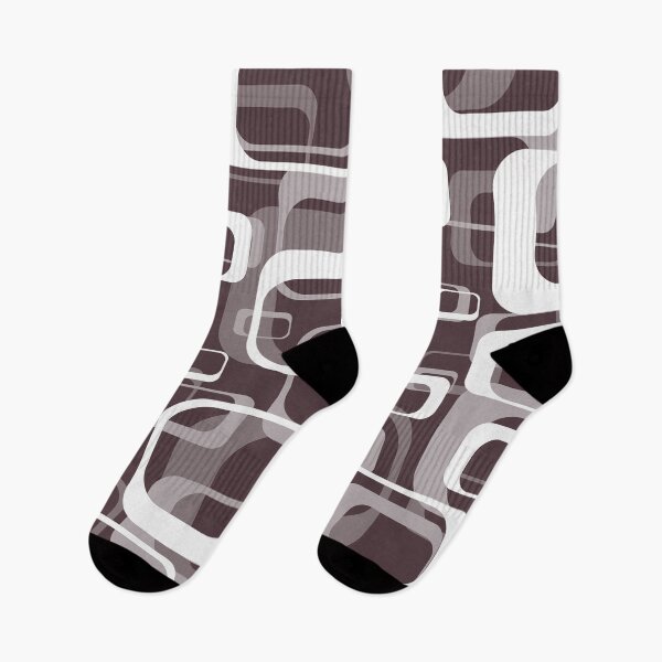 Item preview, Monochrome Brown 60s Inspired Retro Shapes designed and sold by TotallyRetroArt.