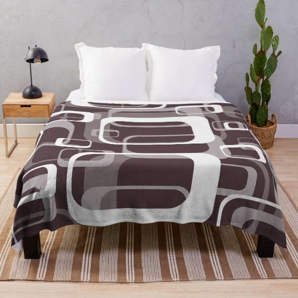 Item preview, Monochrome Brown 60s Inspired Retro Shapes designed and sold by TotallyRetroArt.
