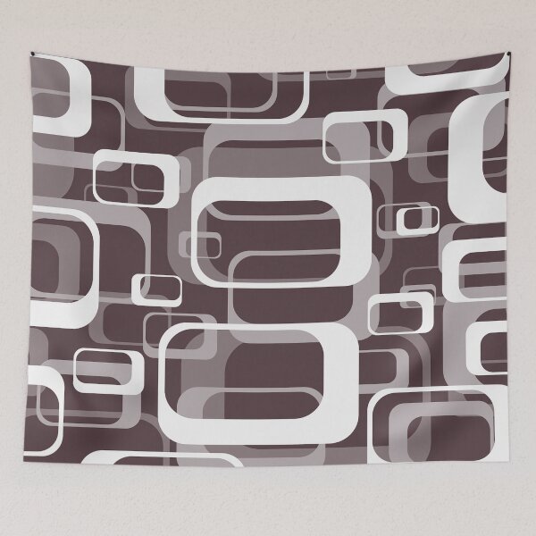 Item preview, Monochrome Brown 60s Inspired Retro Shapes designed and sold by TotallyRetroArt.
