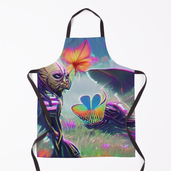 Item preview, Alien with pretty flowers psychedelic colors designed and sold by Zevy-Darling.