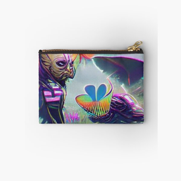 Item preview, Alien with pretty flowers psychedelic colors designed and sold by Zevy-Darling.