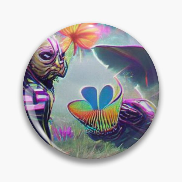 Item preview, Alien with pretty flowers psychedelic colors designed and sold by Zevy-Darling.