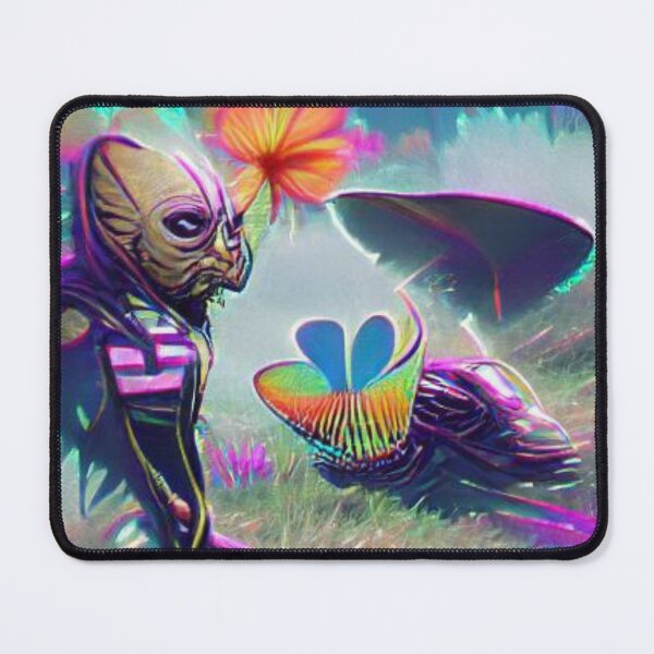 Item preview, Alien with pretty flowers psychedelic colors designed and sold by Zevy-Darling.