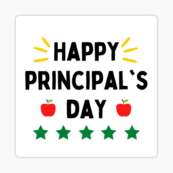 "Happy Principal's Day The Best Teacher Light Grey Design" Sticker by