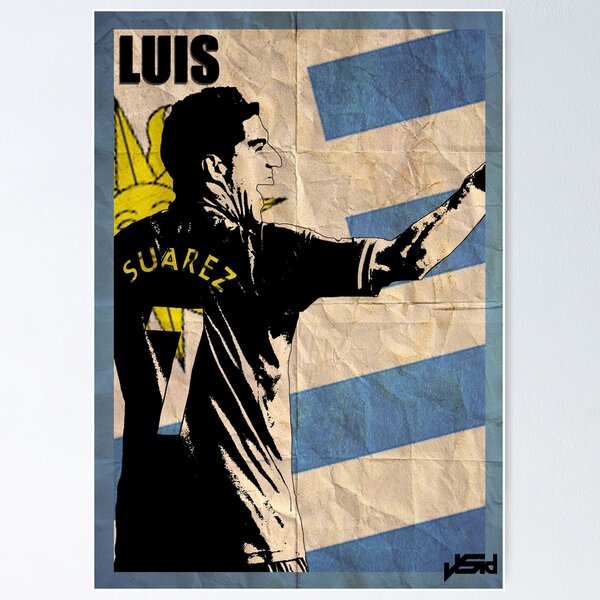 Quadro decorativo Poster Pop Art Suárez Jogador Futebol para sala