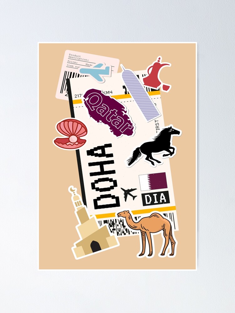 "BOARDING PASS DOHA QATAR" Poster for Sale by AmineDalghich Redbubble