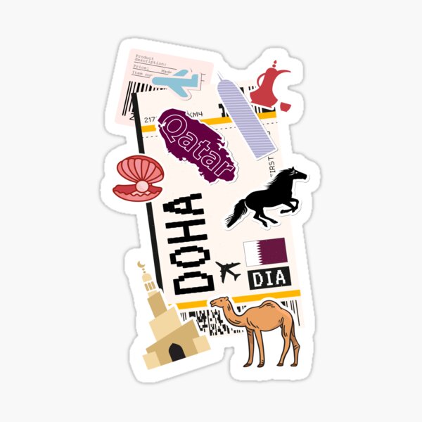 "BOARDING PASS DOHA QATAR" Sticker for Sale by AmineDalghich Redbubble