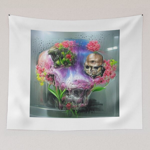 Item preview, Skull and flowers  designed and sold by Zevy-Darling.