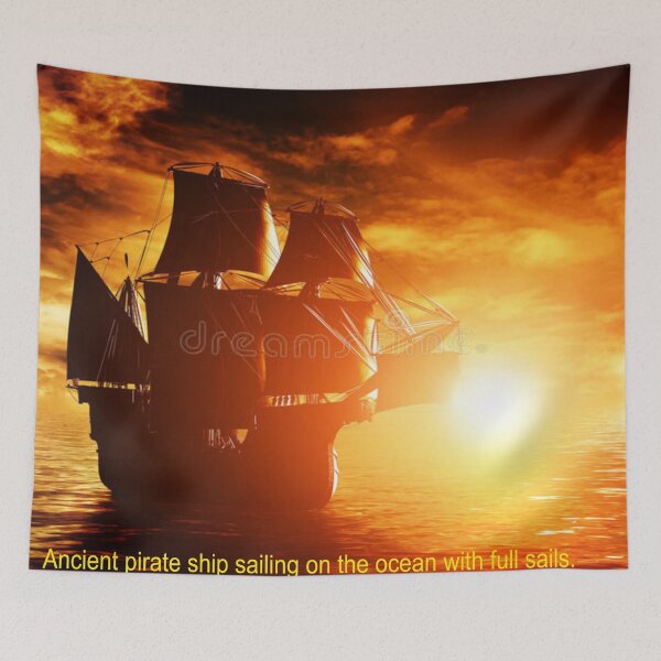 Item preview, Ancient Pirate Ship Art designed and sold by Alicefish.