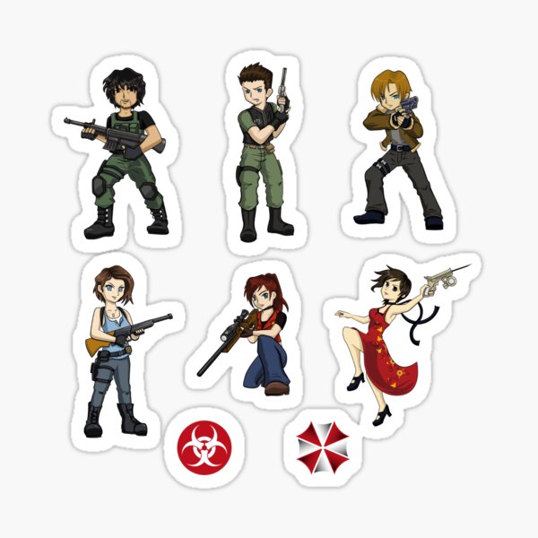 Resident Evil Chibi Stickers 3 Remake/4/code Veronica 