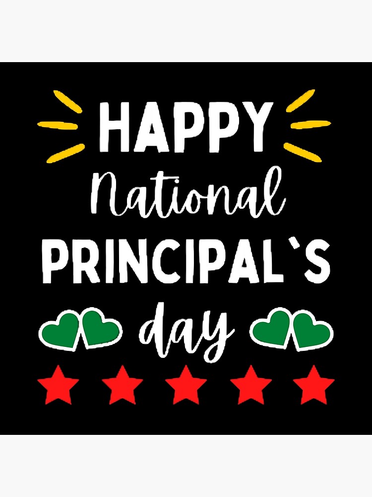 "Happy National Principal's Day The Best Teacher Green Hearts Design