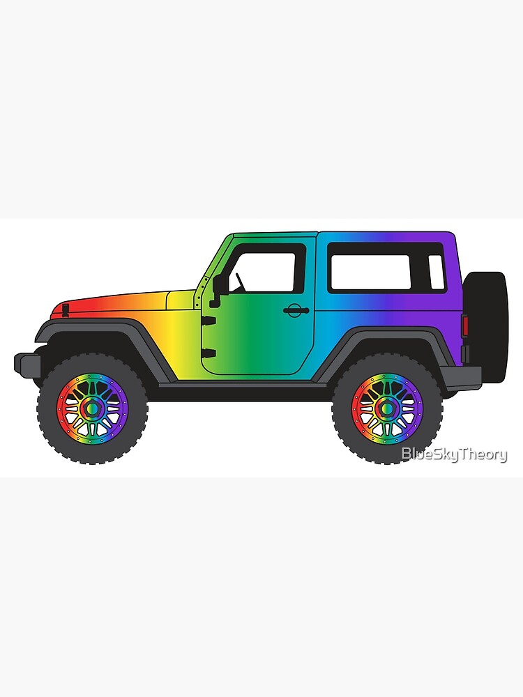 "Jeep Rainbow Pride Paint" Poster for Sale by BlueSkyTheory Redbubble