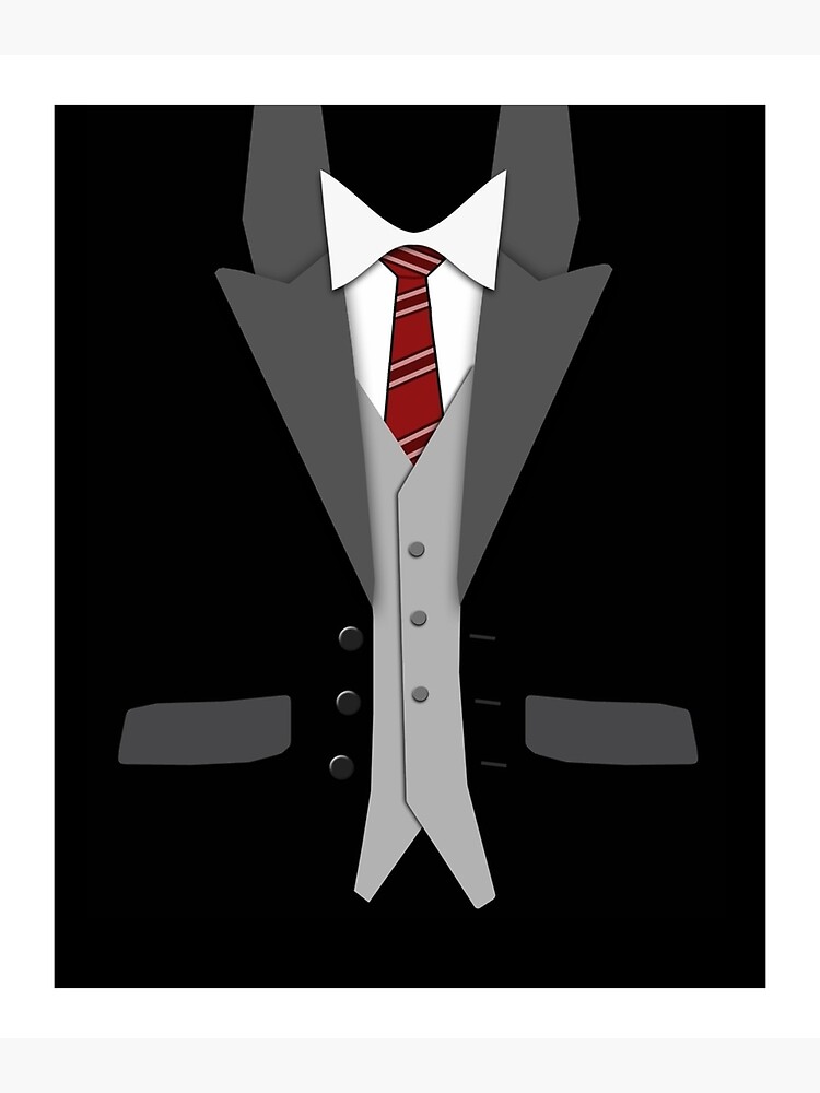 Black Suit Red Tie and Vest Poster for Sale by DamTinhSAZ