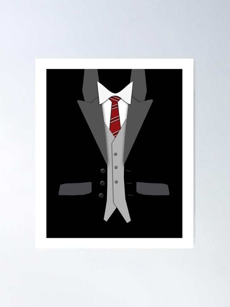 Black Suit Red Tie and Vest Poster for Sale by DamTinhSAZ