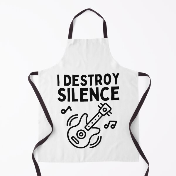 Item preview, Funny bassist quote , I destroy silence - Simple design of bassist with a drawing of instrument Guitar - Guitar Player Musician designed and sold by Fokma.