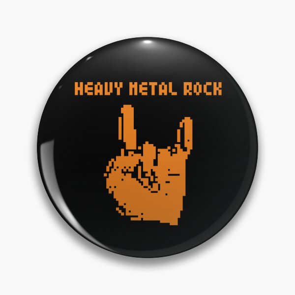 Item preview, Heavy Metal Rock pixel art (orang print) designed and sold by Aceofspace3000.