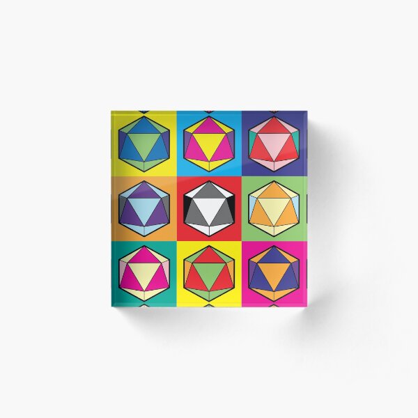 D20 Pop Art Acrylic Block