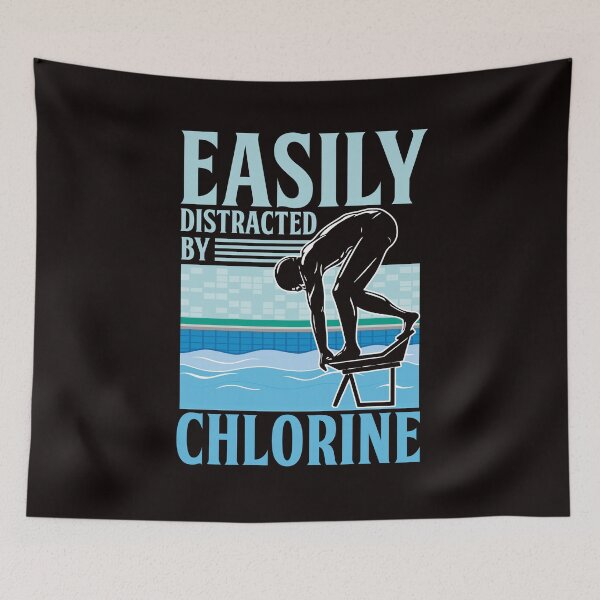 Item preview, Distracted By Chlorine Swimmer Swimming Pool Swim Athlete designed and sold by TomGiantDesigns.