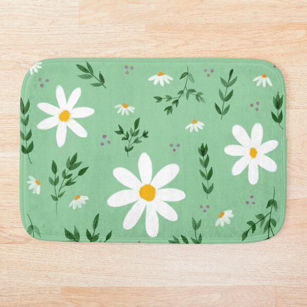 Artikelvorschau, Moderne Kunst-Gänseblümchen-Blume - einfacher hellgrüner Hintergrund entworfen und verkauft von Ro8thie.