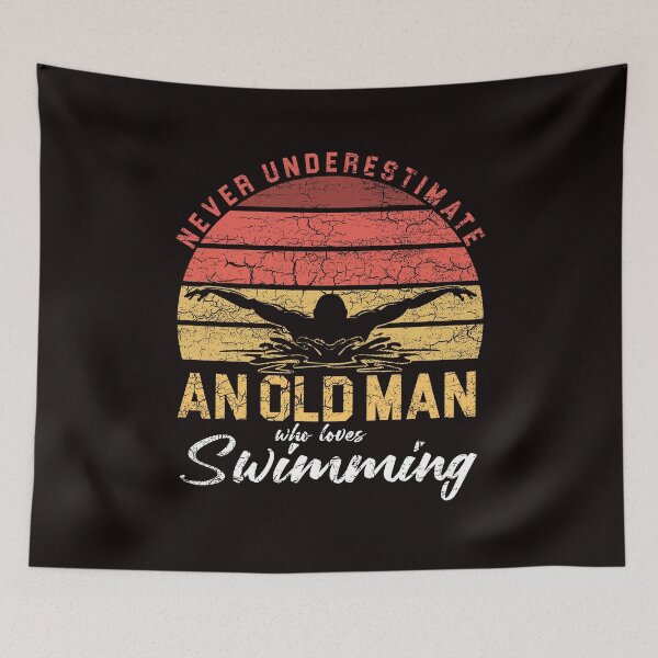 Item preview, Old Man Swimmer Swimming Pool Retro Swim Water Sports Coach designed and sold by TomGiantDesigns.