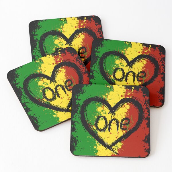 Item preview, Reggae Heart One Love Rasta Reggae Music Jamaica Art designed and sold by DoctorBirdsInk.