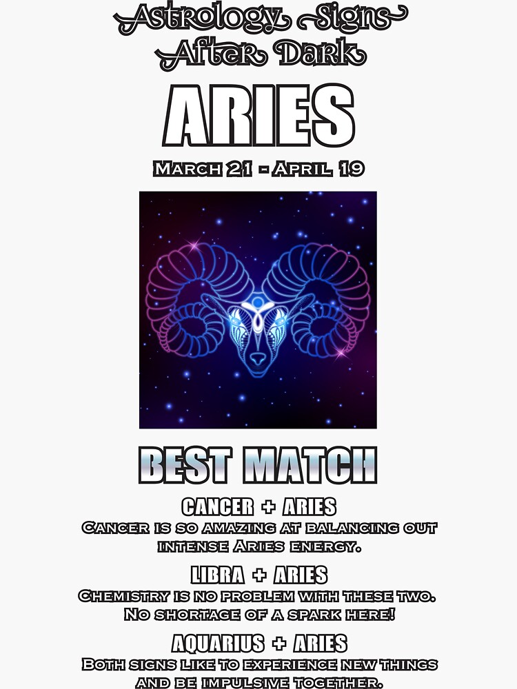 Aries Astrology Match Sticker